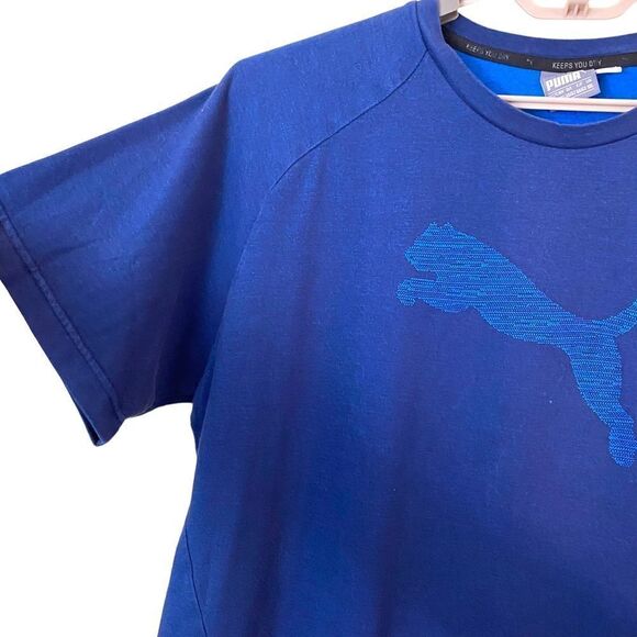 Mens Puma Blue Logo Graphic Blue T-Shirt Size XXL - Picture 2 of 6